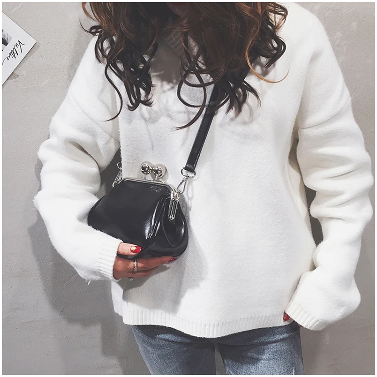 bags women leather shoulder crossbody bag women's handbag kiss lock bag (10)