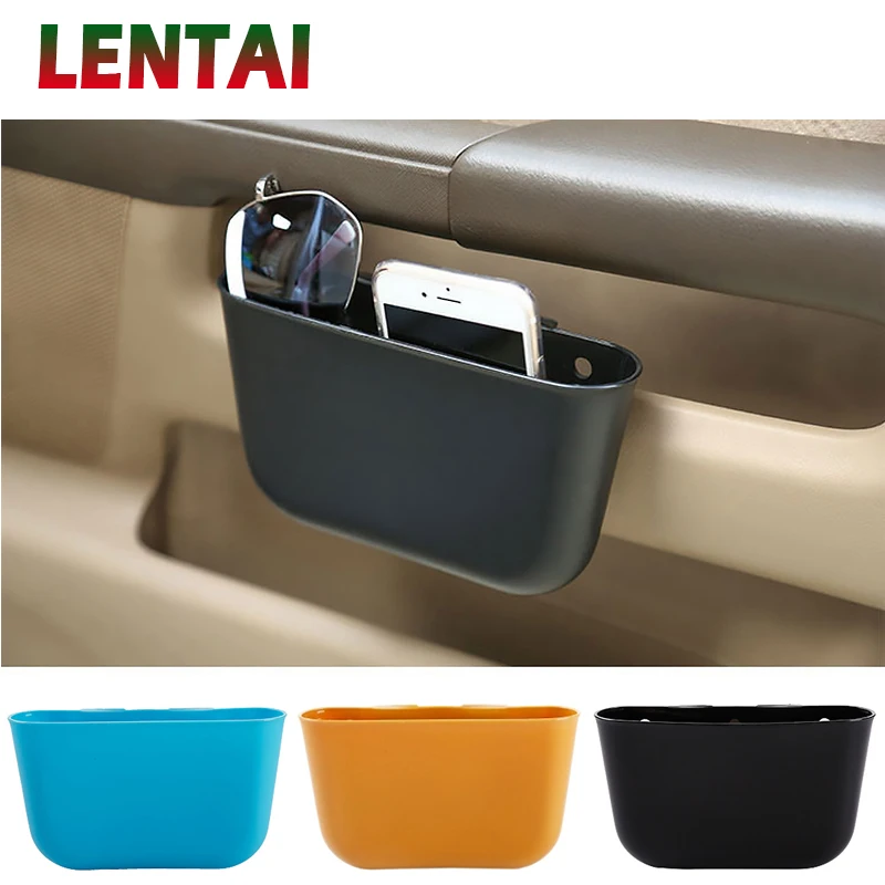 

LENTAI For Mercedes benz w204 w203 Audi a3 a4 b6 b8 a6 Citroen c4 c5 c3 Chery 1PC Car Hanging Trash Box Phone Holder Storage Bag
