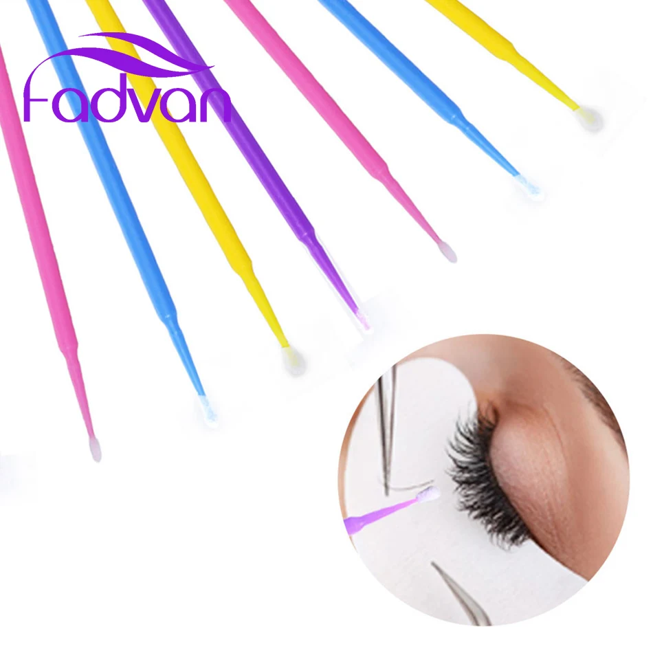 

100/bag Disposable Makeup Brush Eyelash Swab Durable Micro Fadvan Brush Eyelash Extension Individual Lash Removing Tools