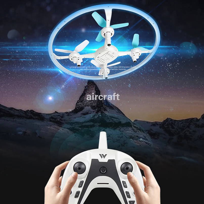 

ATTOP W3 Wifi FPV Drone 2.4Ghz 4CH 0.3MP HD Camera with LED Light Altitude Hold G-sensor One Key Return RC Quadcopter Drone