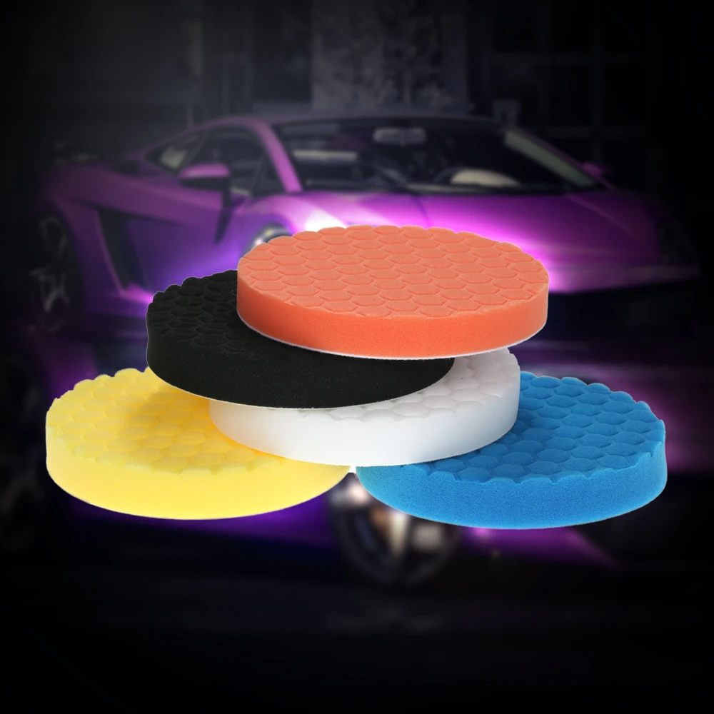 

5PCS Car Polishing Pads Waxing Buffing Pad Polisher Buffer Waxer Sander Polishing Waxing Sealing Glaze Sponge Kit Set for Car