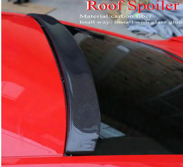 Авто углеродное волокно задний бампер крыло губы Топ Крыло Спойлеры на крышу задний спойлер для Ford Mustang/GT350 Dodykit - Цвет: ROOF-SPOILER