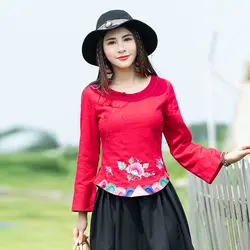 KYQIAO blusas mujer de moda Женские топы и блузки Женский Осень Элегантный красный верх с круглым вырезом, длинными рукавами черный, темно-синий