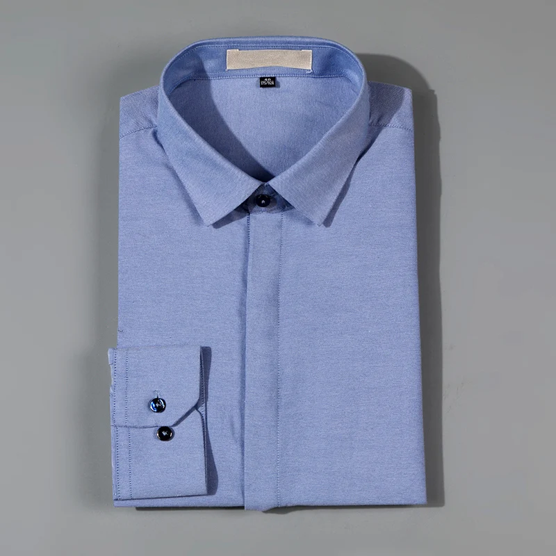 Plyesxale платье рубашка Для мужчин брендовая одежда 2018 Весна длинным рукавом Для мужчин S Рубашки для мальчиков Повседневное Slim Fit Light Blue Серый