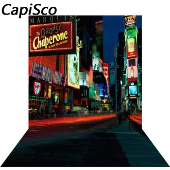

Capisco Night city scenery photography backdrops bustling street photo background for photo studio photographic background