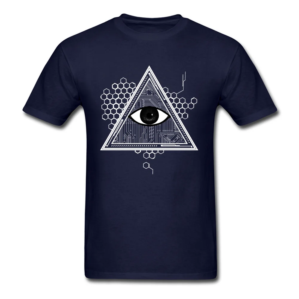 THE EYE Print Mother Day 100% Cotton Round Collar Men Tops Tees Normal Tee-Shirt Funny Short Sleeve Top T-shirts THE EYE navy