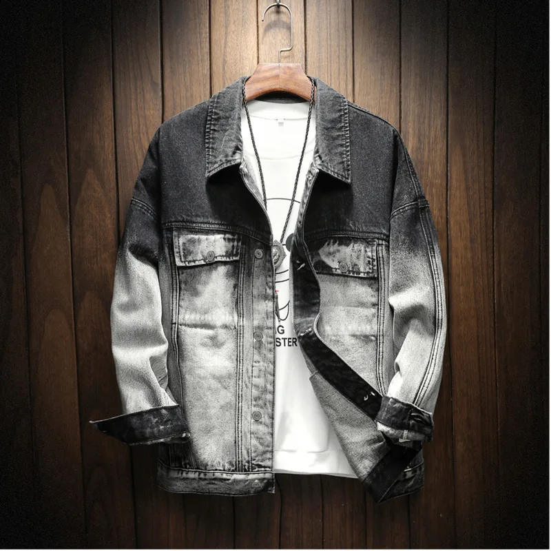 

Autumn New Men Denim Jacket And Coat Loose Casual Fashion Retro Hip-hop Streetwear Pilot Bomber Jacket Outwear Male Cowboy