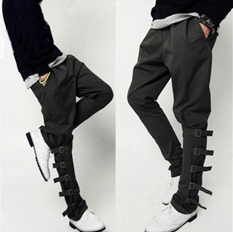 Новая мужская одежда широкие брюки ремень черный провод конопли хлопок повседневные шаровары китайский стиль брюки певица костюмы