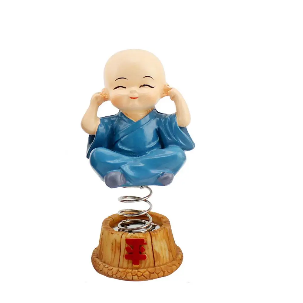 

Cute Resin Little Spring Swing Monk Buddha Figure Home Car Ornament Decoration
