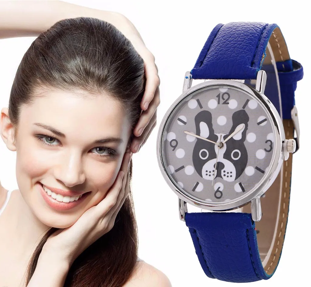 Женские кварцевые часы с изображением животных, женский ремень из натуральной кожи, женские часы, Детские кварцевые наручные часы