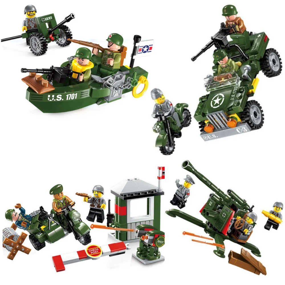 

sermoido Second World War Military Series Soviet Red Army US Soldiers German Waffen Model Building Blocks Compatible Legoings