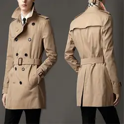 Плюс размер S-9XL регулируемые пояса двубортный Тренч мужской отложной воротник повседневные пальто 2019 осень зима