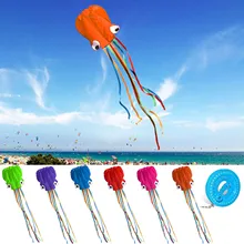 Дети 4 м 13 футов большой мягкий мультяшный осьминог воздушный змей складной надувной большой открытый спортивный змей с 30 м 98ft Летающая струна игрушка