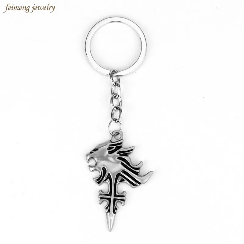 

Final Fantasy cartoon Chaveiro Sleeping Lion Heart Griever key chain high quality alloy jewelry vintage fashion men Accessories