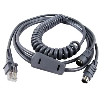 

New 4130 Scanner PS2 Keyboard Wedge 3Meter Coiled Cable For Datalogic D100 D130 GD4130 GD4400 2130 Barcode Scanner