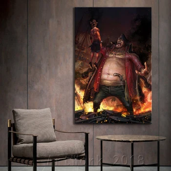 

HD Fan Art Frameless Painting Marshall D Teach ONE PIECE Anime Poster Artwork Decorative Painting for Home Decor Wall Art