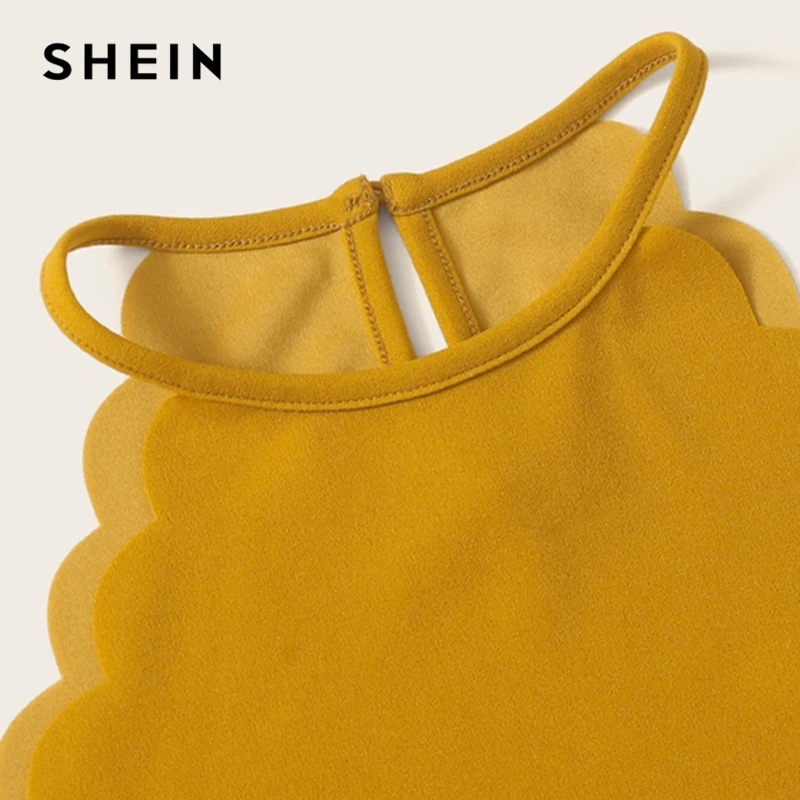 SHEIN/Детский комплект для девочек, имбирный топ на бретельках и штаны с поясом, комплект в стиле бохо, г. Летний детский комплект из двух предметов без рукавов на пуговицах