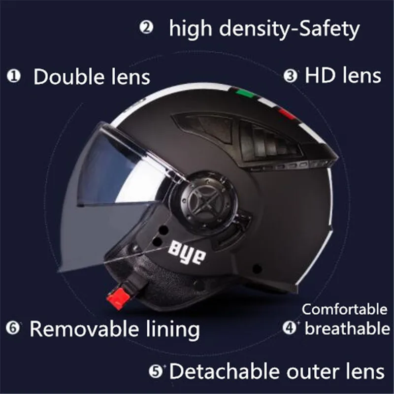 

Personality 2018 motorcycle helmet 3/4 open face helmets DOT Approved jet style helmet Safety cafe racer casco M L XL