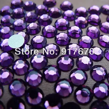 

Non hotfix flat back austrian rhinestone 1440pcs /pack SS10 Amethyst strass,crystal chaton applique for wedding dress nails