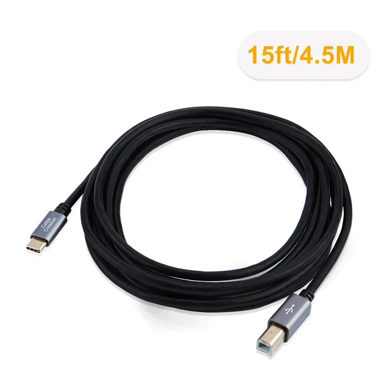 Длинный кабель для принтера и сканера с портом Type C на USB 2 0 типа B совместим HP Canon
