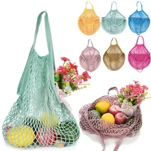 Многоразовая сумка, сетчатая ткань, Женская Удобная сумка для покупок, сумка для хранения фруктов и овощей, многоразовые сумки для фруктов, 5 цветов на выбор