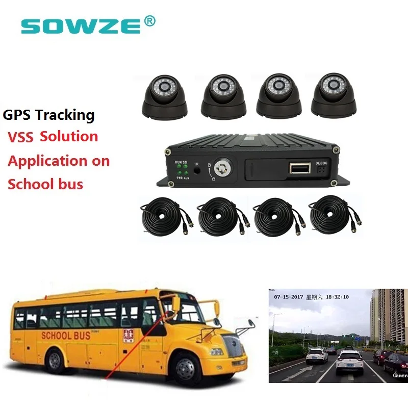 School Bus Security Camera System GPS Mdvr Mobile Dvr Surveillance