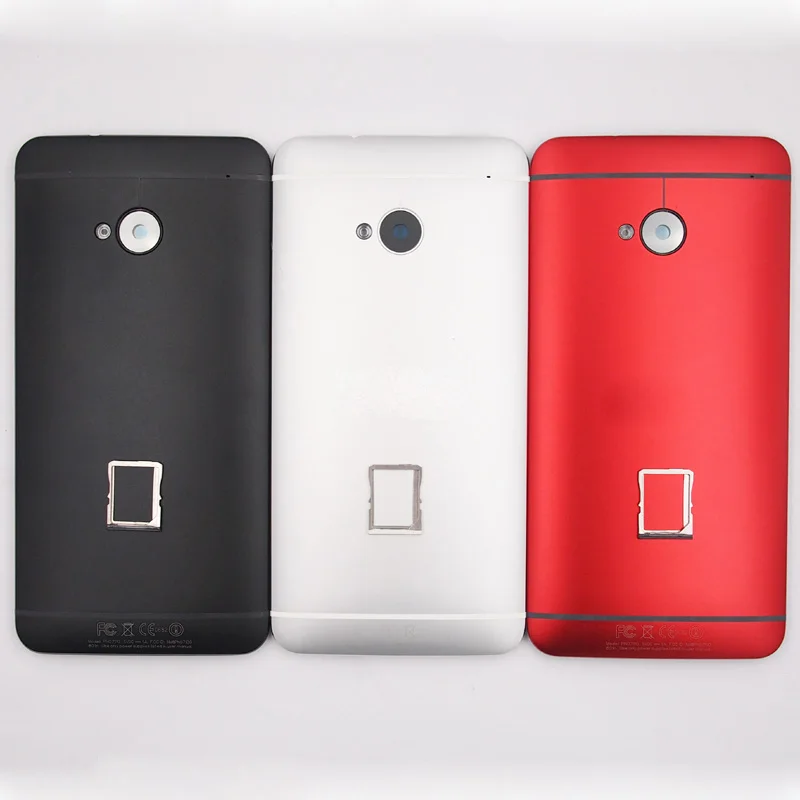 

BaanSam New Single Card Battery Door Back Cover Case For HTC One M7 801 With SIM Card Tray+Power Volume Buttons