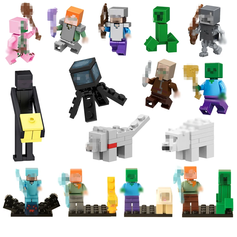 

1PCS My World Minecraft Mini Building Block Action Figures My World Model Toys Building Block Educational Toys For Children