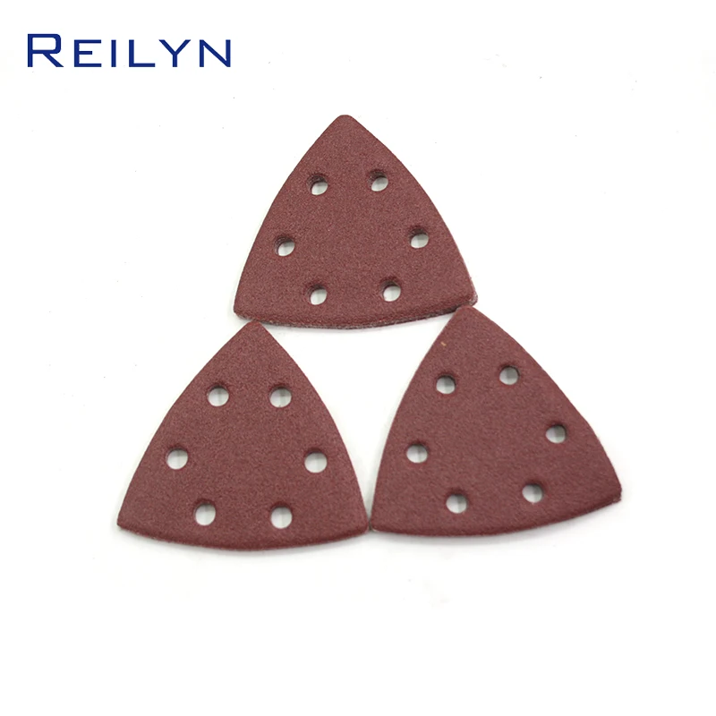 Reilyn New Triangular Sandpaper Tray Flocking Paper 20pcs/set Polishing Brushed Back Grinding Disc photo