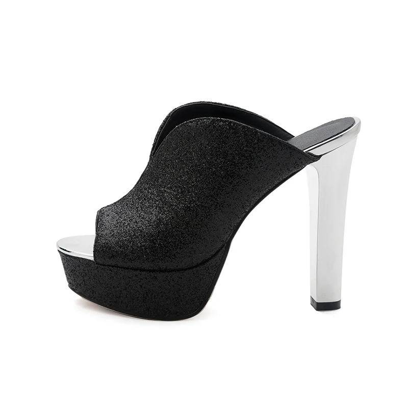 Женские мюли на платформе и высоком каблуке с открытым носком|ladies slippers|slippers