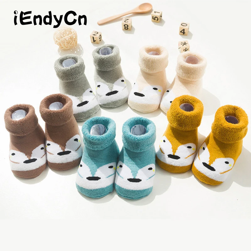 

5 Pairs/Lot Toddler socks for newborns Anti Slip warm floor Children socks winter kids foot warmer boy girl HJS7133