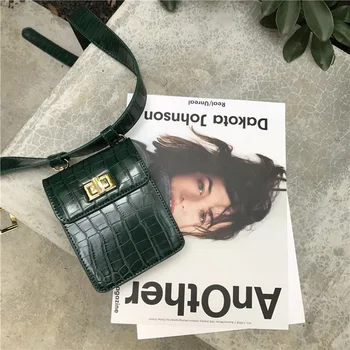 

10pcs/lot Fashion Alligator Women Crossbody Bag Leather Belt Waist Packs Chic Style Mini Shoulder bag Vintage Purse Handbag