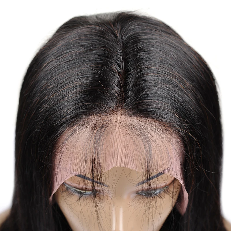13*4 прямой парик их натуральных волос предварительно сорвал длинный парик фронта шнурка перуанские натуральные парики из волос для черных