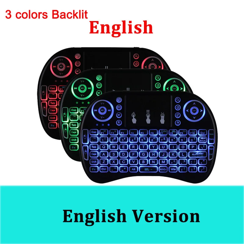 

i8 Russian English 2.4GHZ mini backlight gaming Wireless Keyboard Backlit Touch Pad qwerty air mouse for Laptop PC Smart tv box