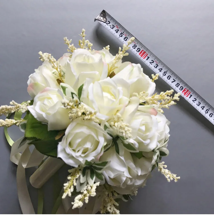 white pink silk flowers bridesmaids bridal Wedding Bouquets rose flowers (6)