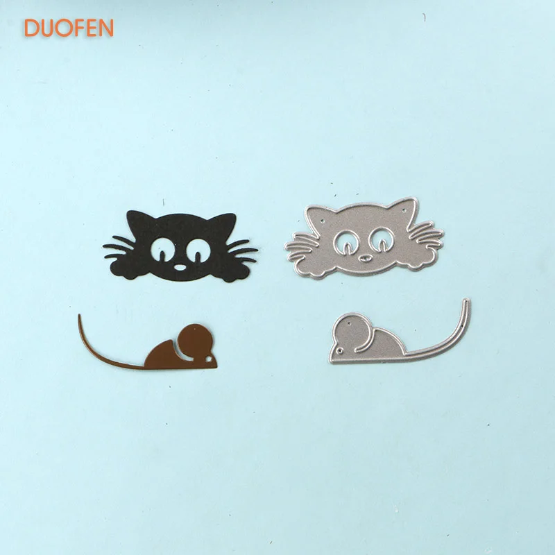 

DUOFEN METAL CUTTING DIES Cat stencil for DIY papercraft projects Scrapbook Paper Album greeting cards paper work deco