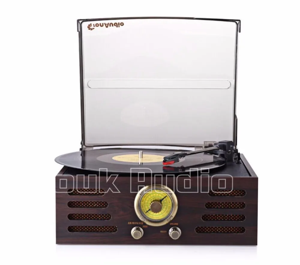 Виниловая проигрыватель для звукозаписи Douk Audio Bluetooth AUX AM FM радио USB SD MMC 220 В|turntable