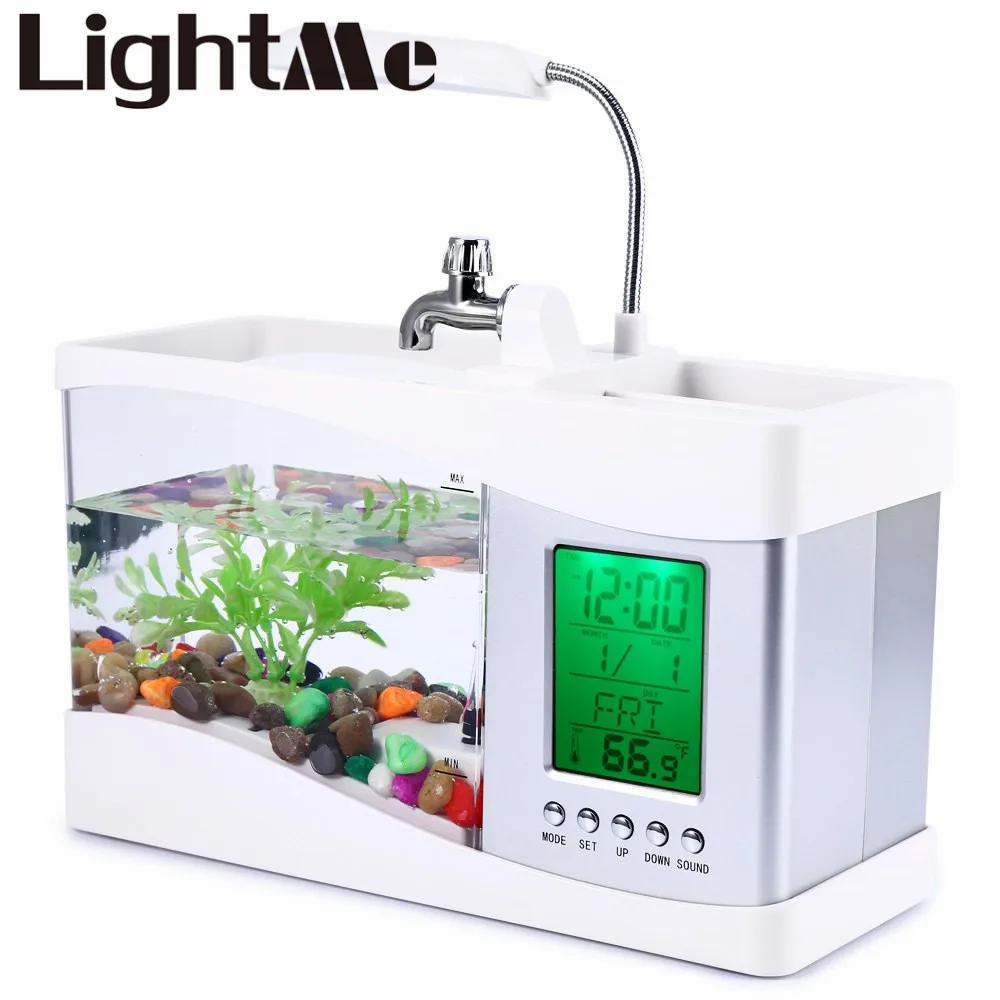 2016 USB Mini Fish Tank Desktop Electronic Aquarium Mini Fish Tank with