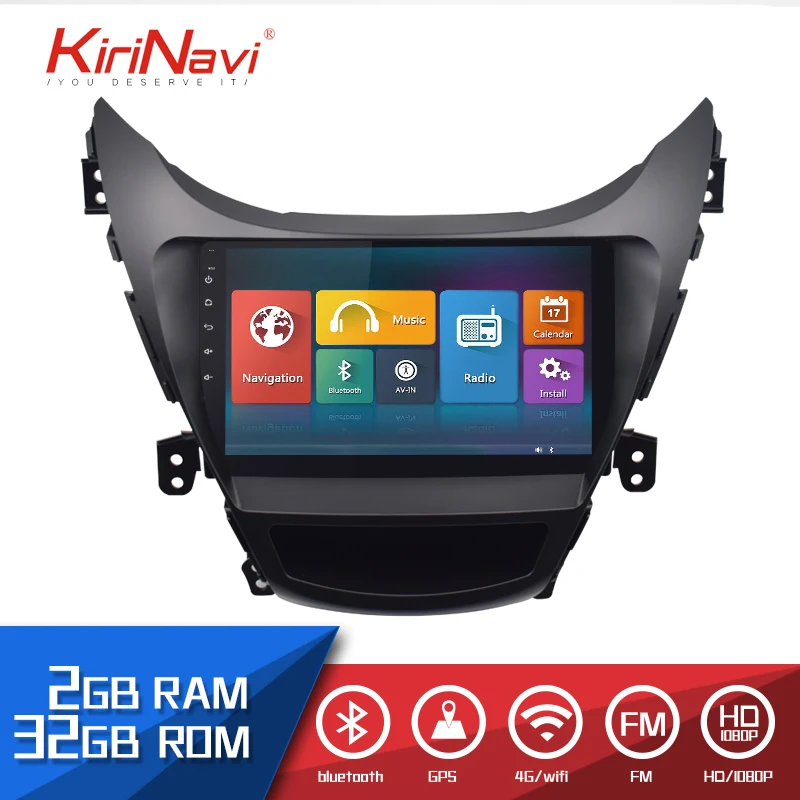

KiriNavi Auto radio 9" Touch screen Car Audio GPS For Hyundai Elantra 2011-2013 DVD Android Multimedia Navigation System