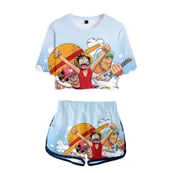 2019 один предмет косплей женский пупок футболка + шорты костюм хлопковая футболка с короткими рукавами