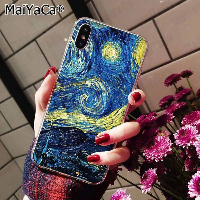 Чехол MaiYaCa для iphone 11 pro X 5S XR SE 8 plus 6 7 8 6s plus, чехол с изображением солнца Ван Гога, цветов, палитры, чехол XS MAX