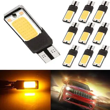 

Whole Sale!!!!10x 6W Amber Canbus Error Free T10 COB LED 24smd Wedge Car Light Bulb W5W 194 168
