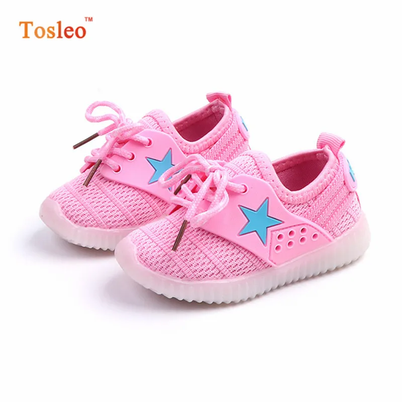 Led Shoes Kids Mesh Breathable Sneakers For Children 2019 Spring New Kids Shoes Girls Luminous Sneakers Children