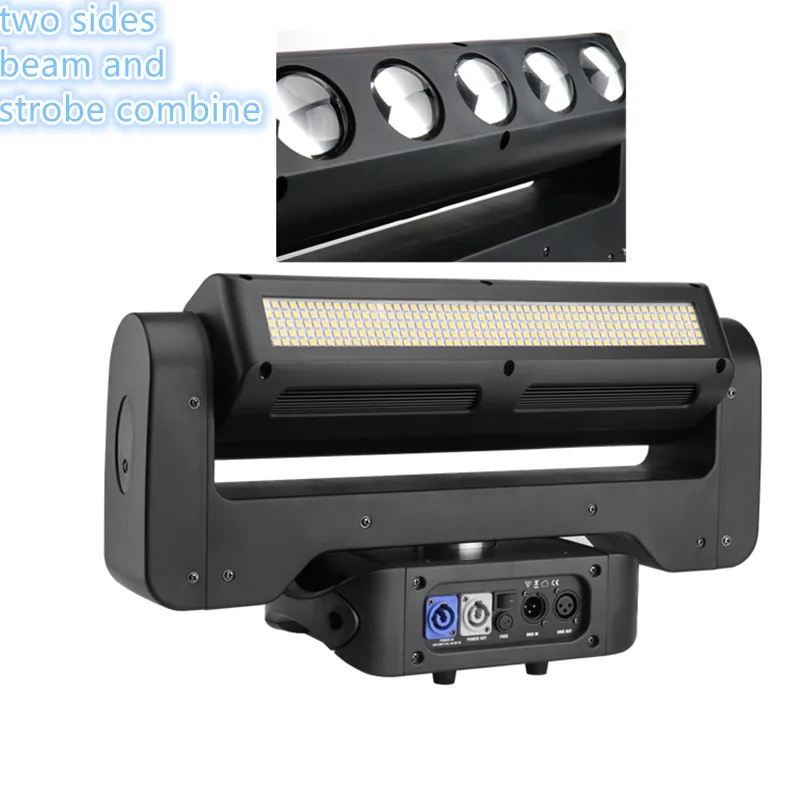 

New arrival two sides combine 5*40w RGBW led beam and 250 leds Strobe moving head light