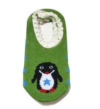 printed the pengium pattern 100% cotton anti-skid boat socks for 0~2 age toddler prewalker boy ang girl knitted socks