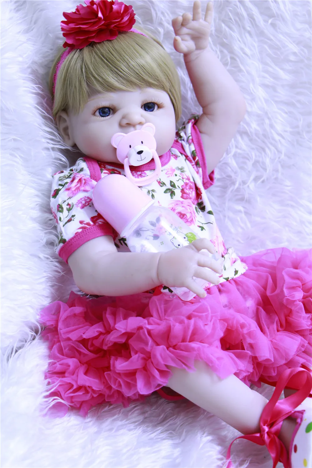 Npk 55 см Кукла реборн полный силиконовые Средства ухода за кожей Reborn Baby Doll игрушки реальные для новорожденных принцессы Обувь для девочек
