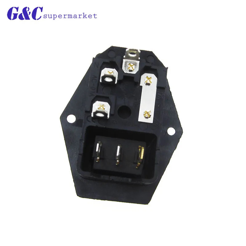 3 in 1 Fuse switch socket with light,AC power socket 4Pin 10A 250V with Fuse Block+ 3 Terminal Power Socket 10A Fuse