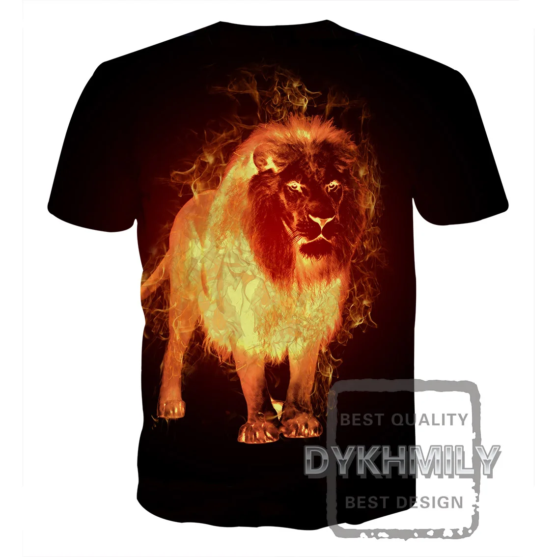 Dykhmily 2017 Cetak Penuh T Shirt Musim Panas Tops 3d Print Api