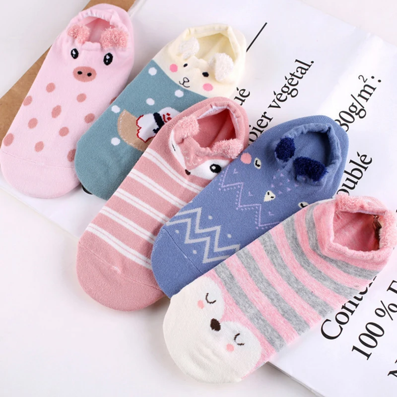 1 пара женские хлопковые короткие Носки с рисунком животных|ankle socks|short sockssoft socks |
