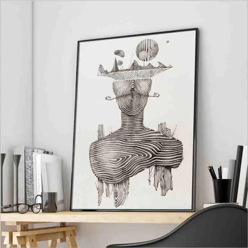 

Abstract Black and white Line Artistic conception Special Brushwork Fascinating Art Picture Canvas Posters for Home Decoration